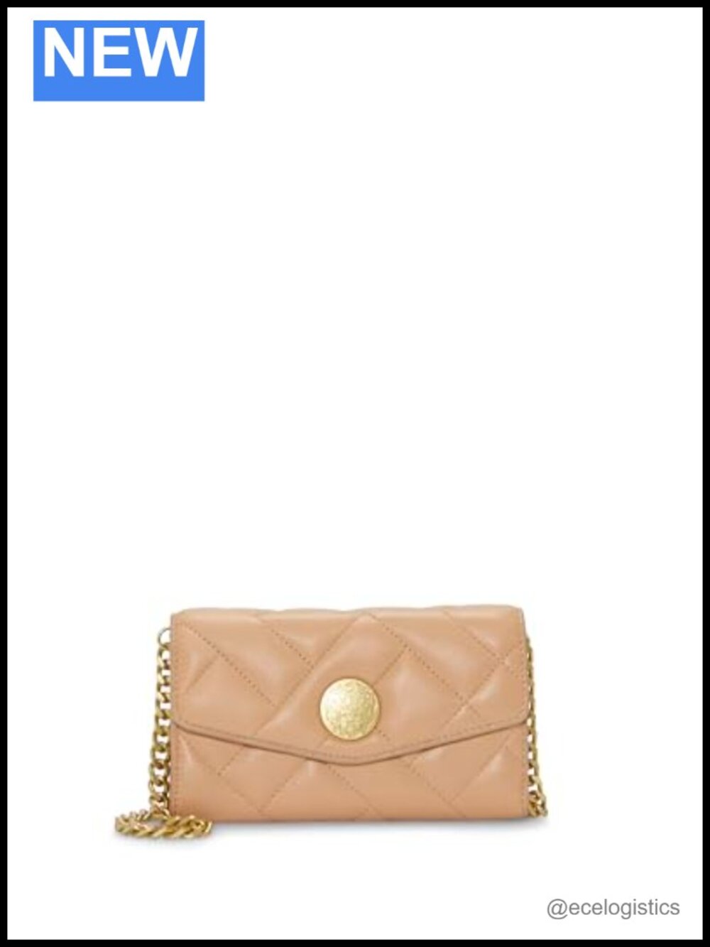 Leather Magnetic Closure WOC Wallet Chain Strap Satchel